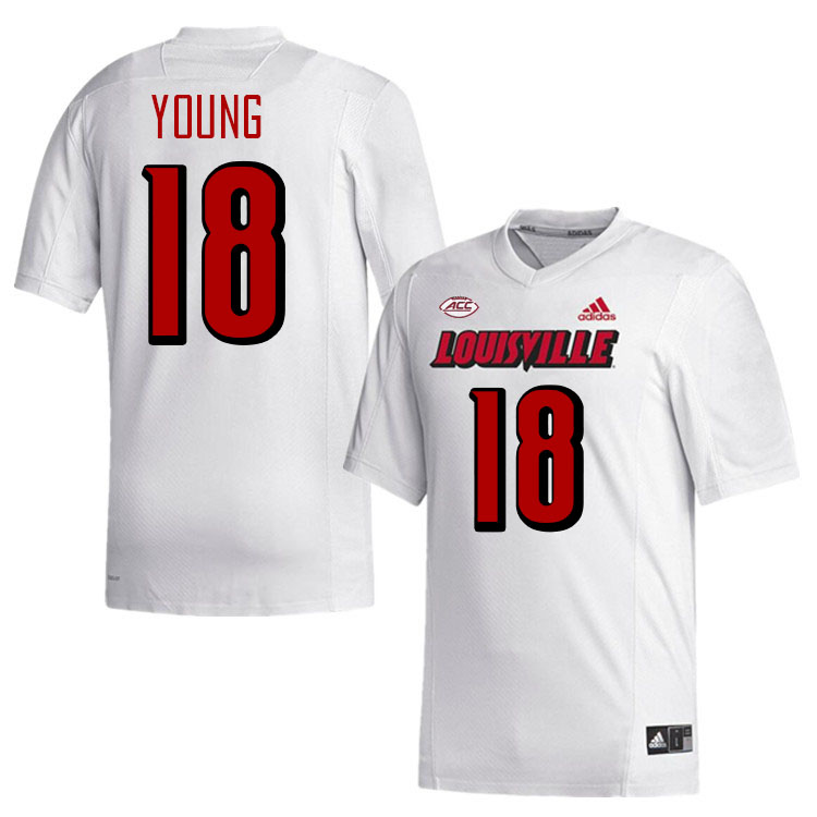 Men #18 Sam Young Louisville Cardinals College Football Jerseys Stitched-White